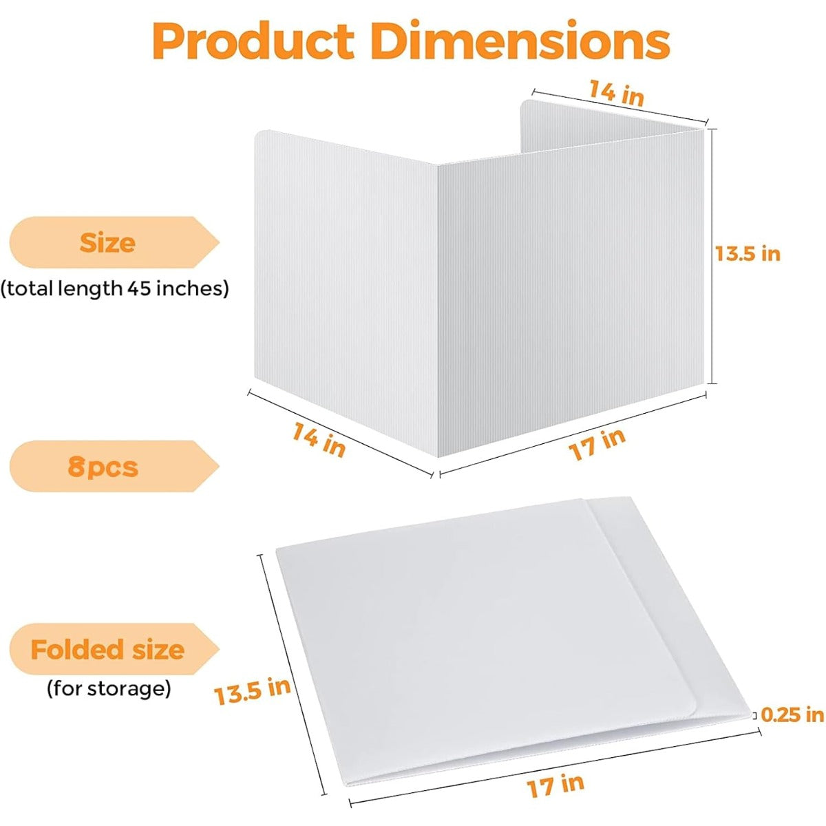 Pack de 8 Paneles Separadores de Mesa Plegables y Ajustables